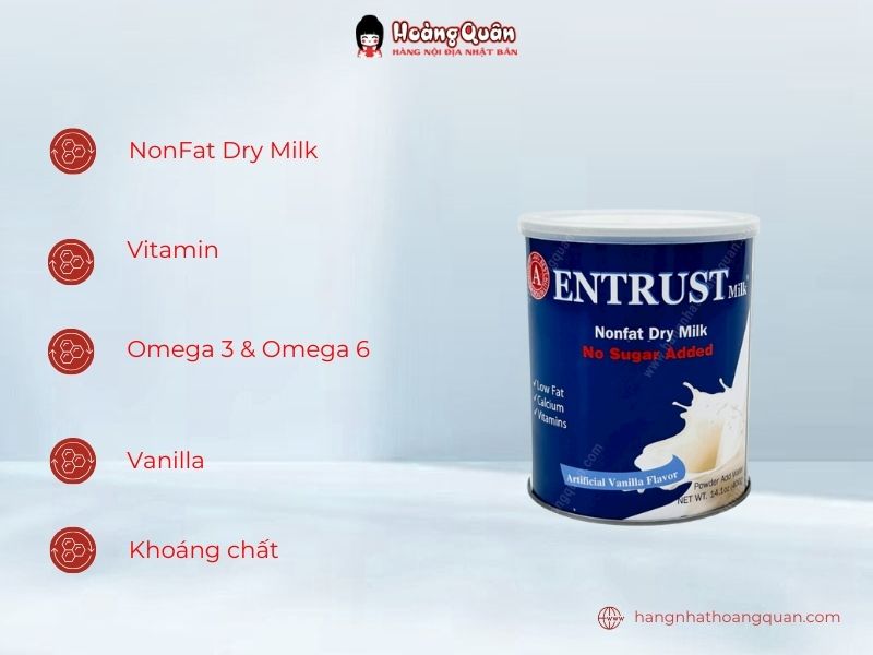 Thành phần Sữa bột Entrust Best Nutrition