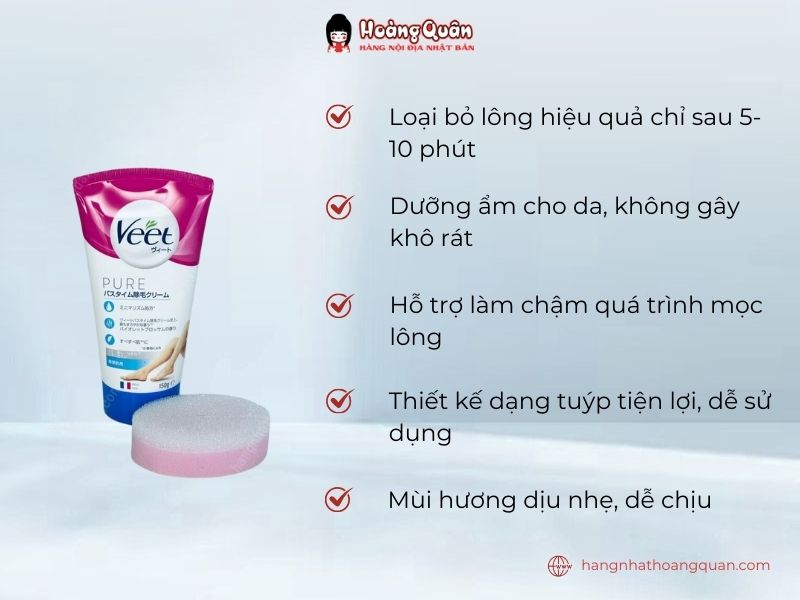 Công dụng Kem Tẩy Lông Veet Pure