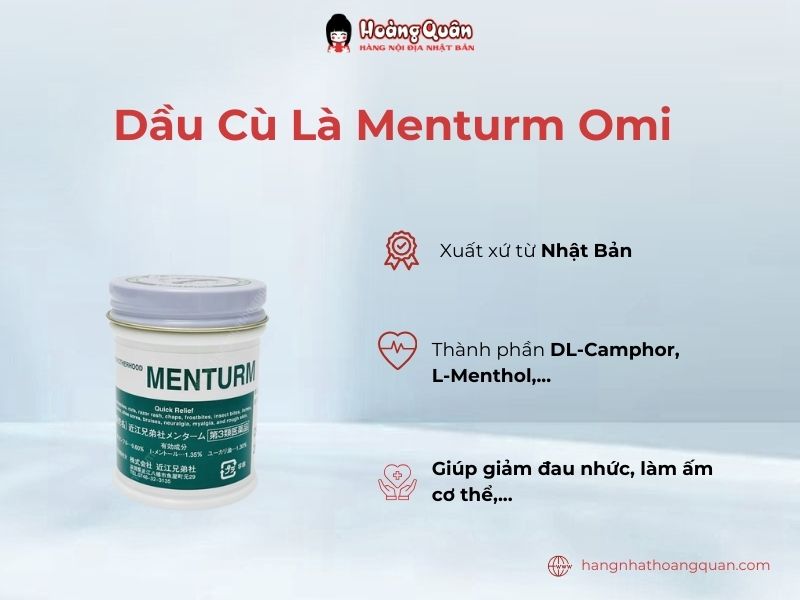 Dầu cù là Menturm Omi 85g gỉam đau nhức cơ thể