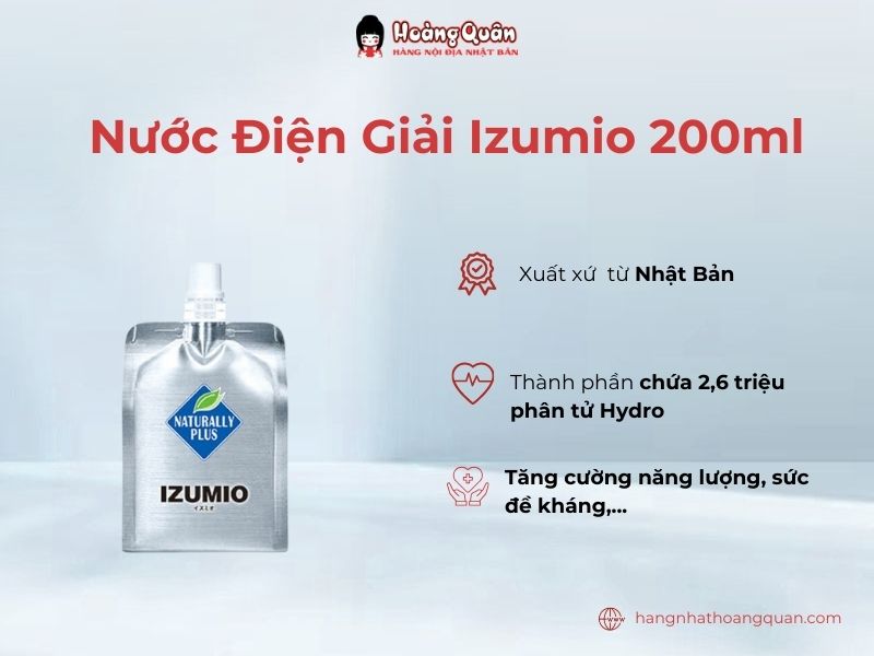 Nước điện giải Izumio tăng cường năng lượng