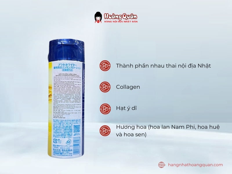 Thành phần Lotion Dưỡng Trắng Meishoku Placewhiter 190ml