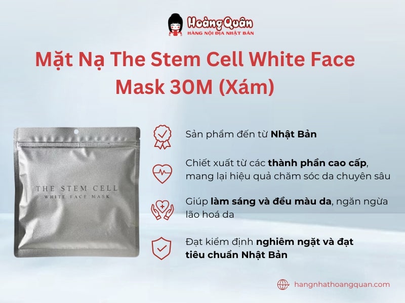 Mặt Nạ The Stem Cell White Face Mask 30M (Xám)