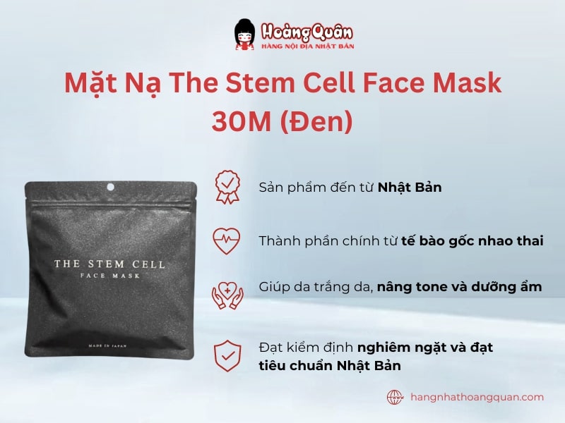 Mặt Nạ The Stem Cell Face Mask 30M (Đen) giúp trắng da