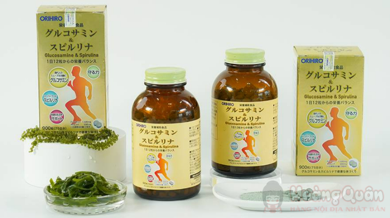 thành phần viên uống Glucosamine và tảo Spirulina Orihiro 900 viên