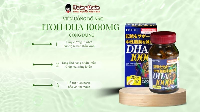 Thực phẩm bảo vệ sức khỏe Viên Uống Bổ Não ITOH DHA 1000mg