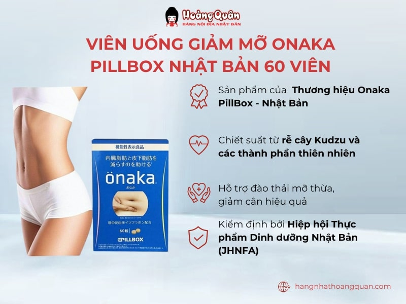 Viên Uống Giảm Mỡ Bụng Onaka Pillbox giá tốt