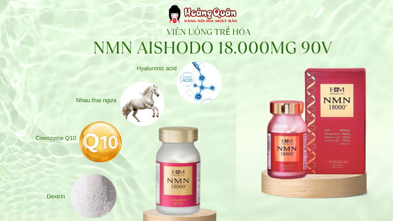 công dụng Viên Uống Trẻ Hóa NMN AISHODO 18.000mg