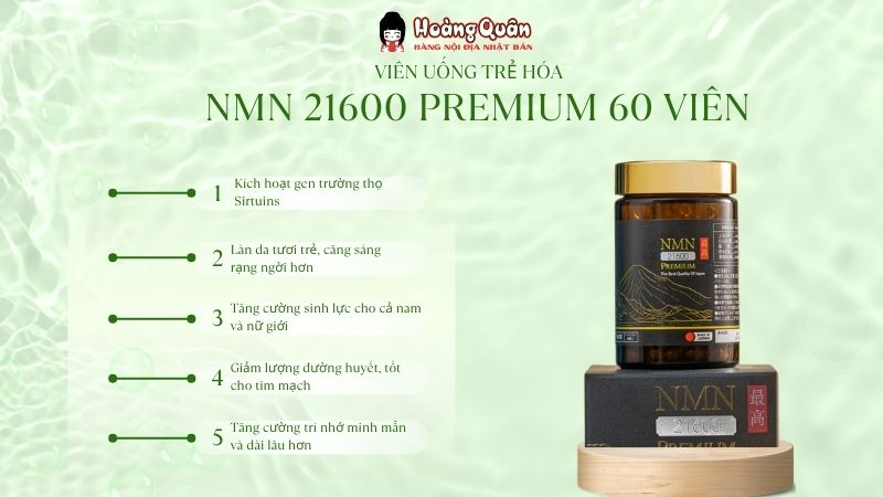 thành phần Viên Uống Trẻ Hóa NMN 21600 Premium