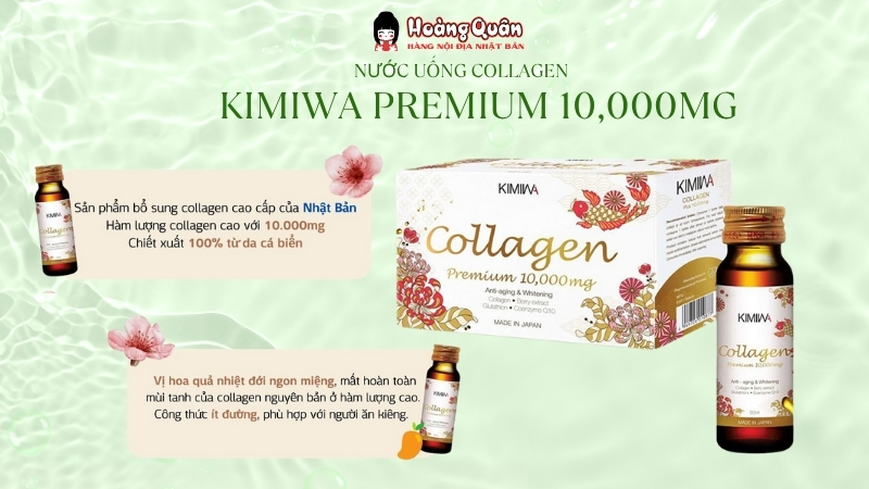 công dụng Nước Uống Collagen Kimiwa Premium 10,000mg 10 lọ x 50ml