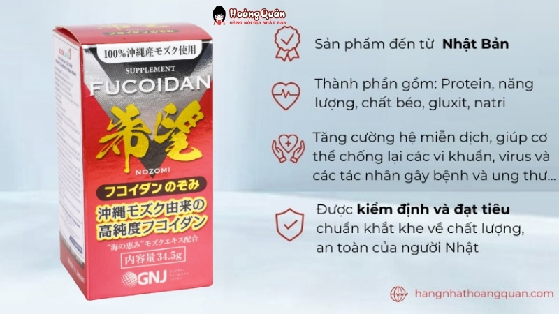 Viên uống Mozuku Fucoidan Nozomi hỗ trợ điều trị ung thư