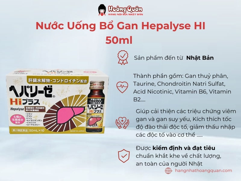 tác dụng Nước Uống Bổ Gan Hepalyse HI 50ml