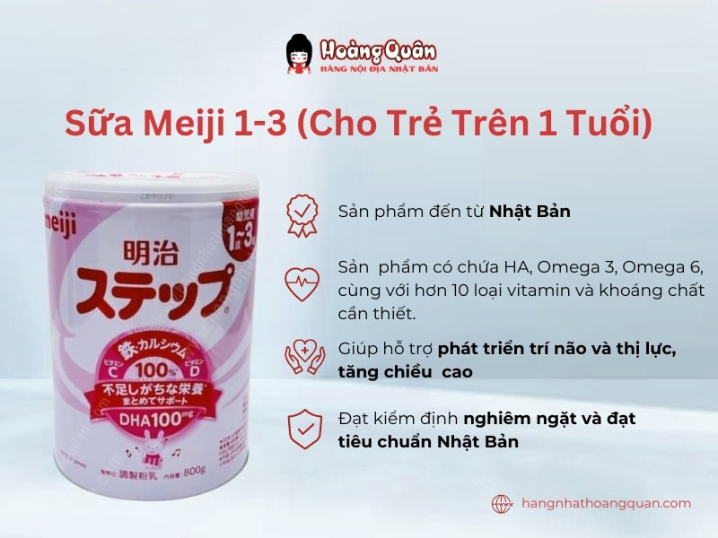 công dụng Sữa Meiji 1-3 (Cho bé Trên 1 Tuổi)