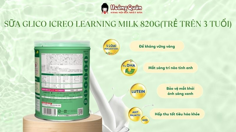 ưu điểm Sữa Glico Icreo Learning Milk 820g cho Trẻ Trên 3 Tuổi