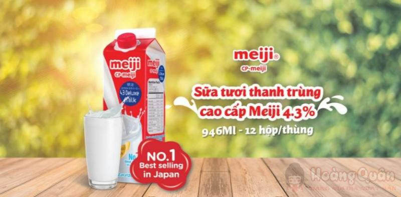 thành phần dinh dưỡng Sữa Tươi Thanh Trùng Cao Cấp Meiji 4.3% 946ml