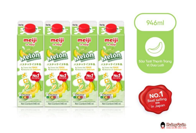 thành phần Sữa Tươi Thanh Trùng Meiji Vị Dưa Lưới 946ml