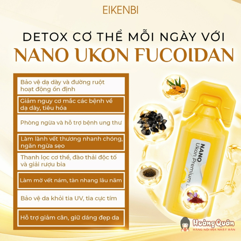 công dụng Nước Uống Tinh Chất Nghệ Nano Ukon Premium Liquid Eikenbi