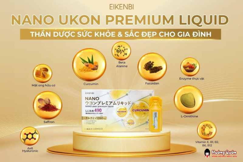 thành phần Nước Uống Tinh Chất Nghệ Nano Ukon Premium Liquid Eikenbi