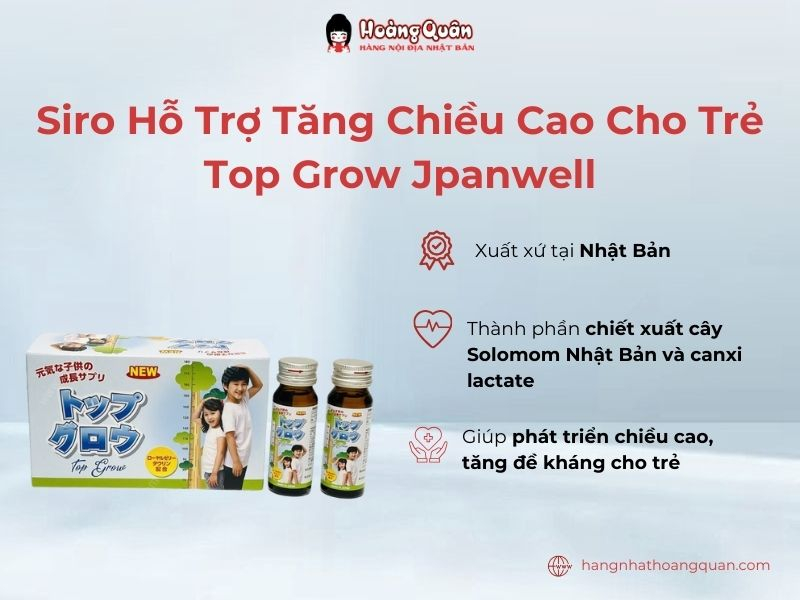 Siro Hỗ Trợ Tăng Chiều Cao Cho Trẻ Top Grow Jpanwell (10 Chai)