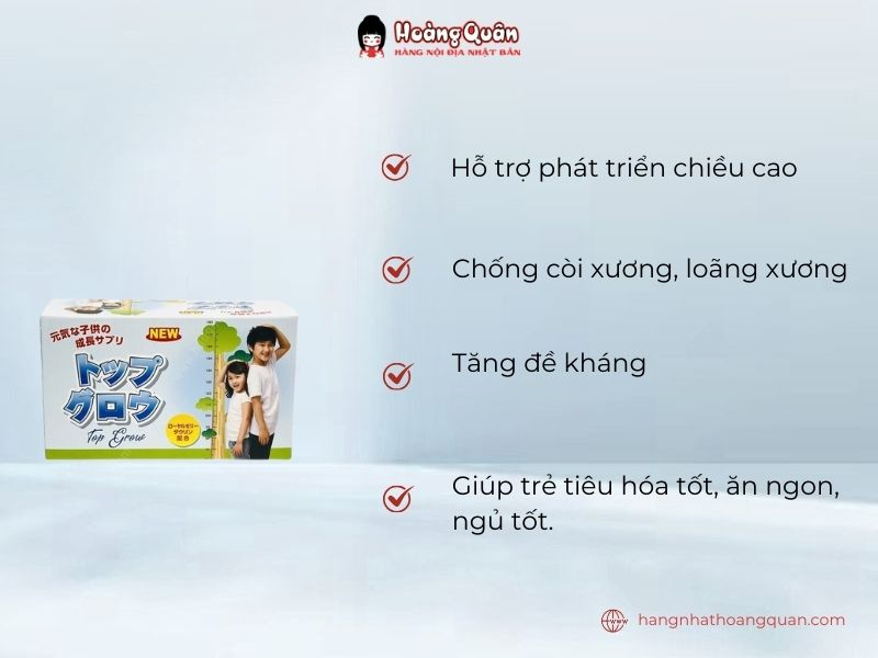 công dụng Siro Hỗ Trợ Tăng Chiều Cao Cho Trẻ Top Grow Jpanwell (10 Chai)