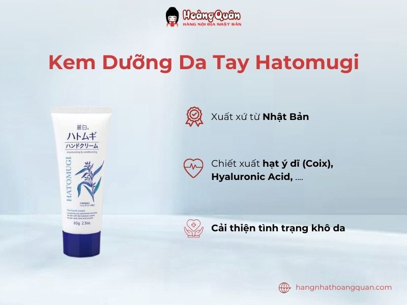 công dụng Kem dưỡng da tay Reihaku Hatomugi Hand Cream