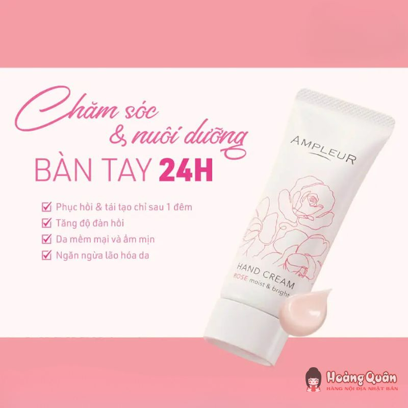 thành phần Kem Tay Ampleur Hand Cream Rose Moist & Bright 40g