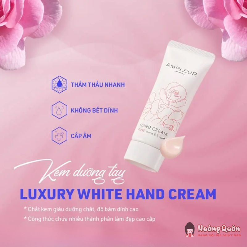 công dụng Kem Tay Ampleur Hand Cream Rose Moist & Bright 40g