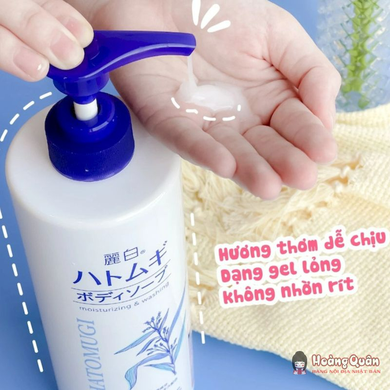 công dụng Sữa tắm dưỡng ẩm và làm sáng da Reihaku Hatomugi Body Soap