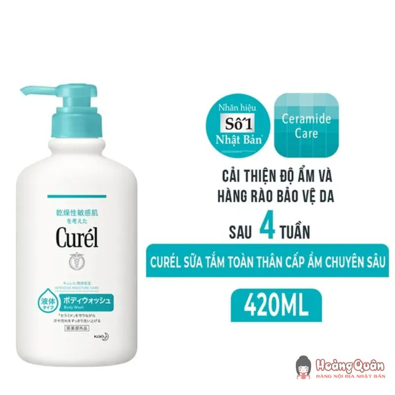 công dụng Sữa tắm toàn thân CURÉL cấp ẩm chuyên sâu 420ml