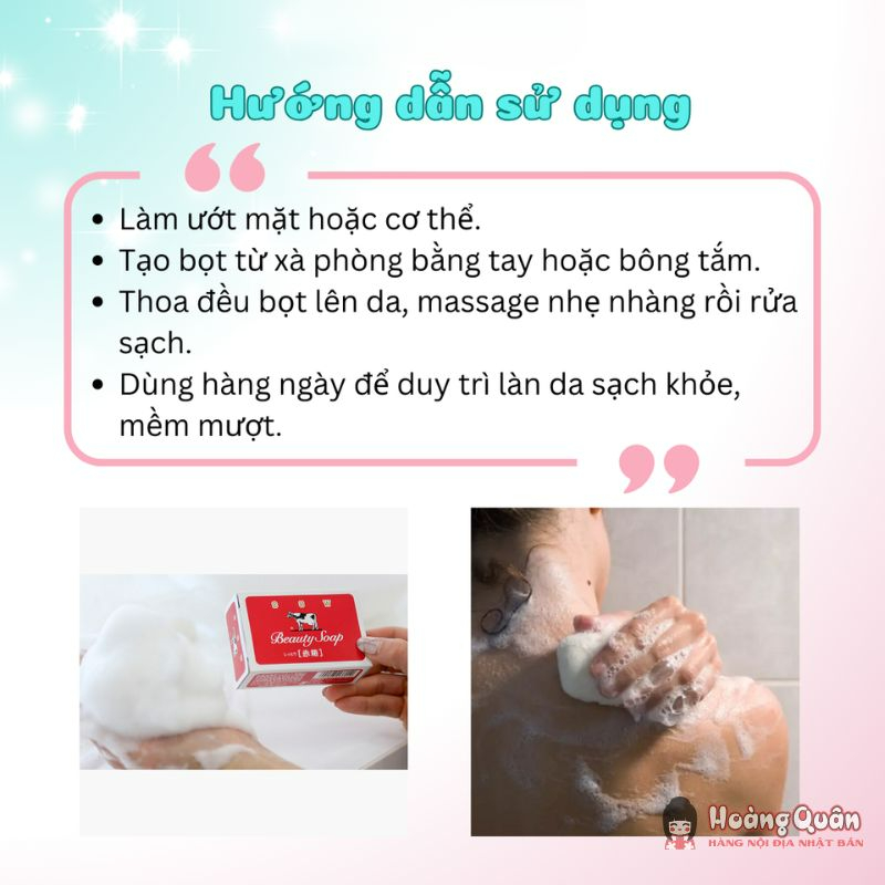 công dụng Xà phòng rửa mặt chiết xuất sữa bò tươi Cow Soap 90g