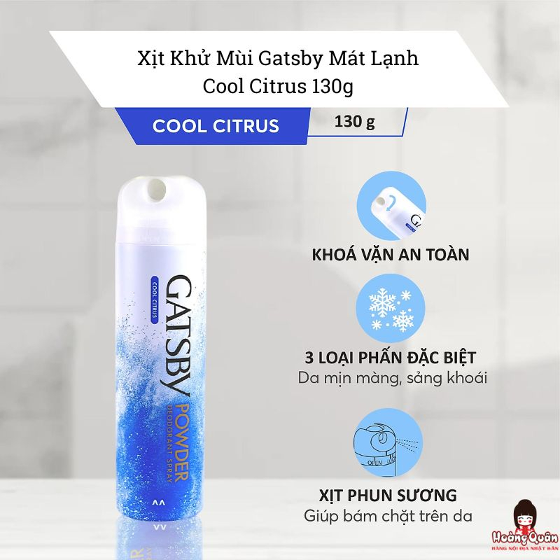 Xịt Khử Mùi Gatsby Mát Lạnh Cool Citrus 130g giá tốt