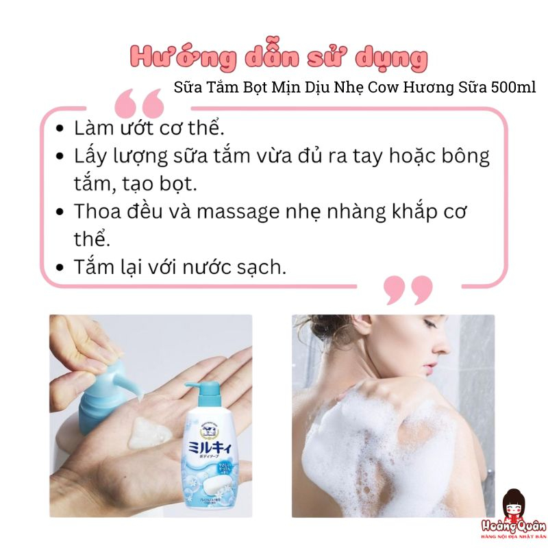 Sữa Tắm Bọt Mịn Dịu Nhẹ Cow Hương Sữa 500ml giá rẻ