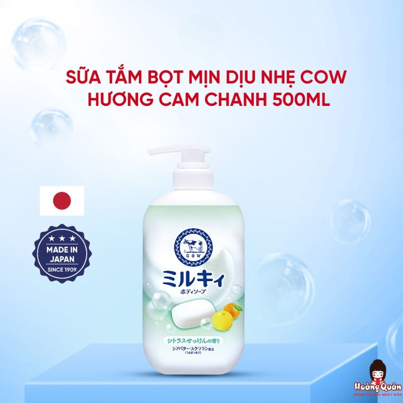 Sữa Tắm Bọt Mịn Dịu Nhẹ Cow Hương Cam Chanh 500ml giá tốt