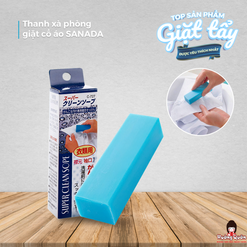 Thanh xà phòng tẩy trắng quần áo Sanada 100g