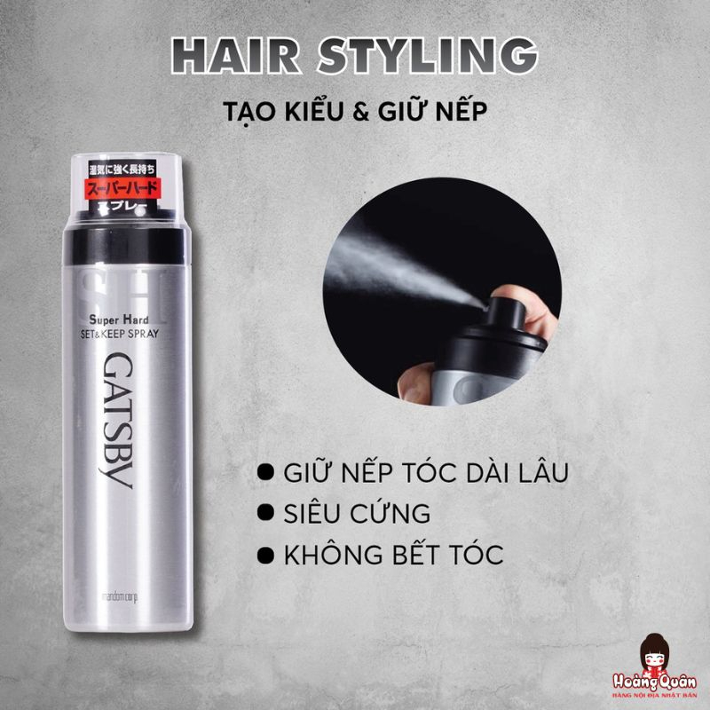 Xịt Tạo Kiểu Tóc Giữ Nếp Siêu Cứng Gatsby 180g giá rẻ