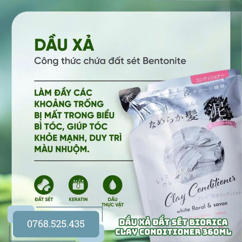 Dầu Xả Đất Sét Biorica Túi 360ml