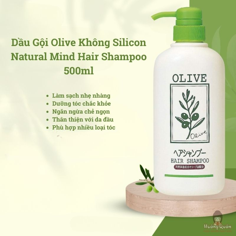 Dầu Gội Olive Không Silicon Natural Mind Hair Shampoo 500ml giá tốt
