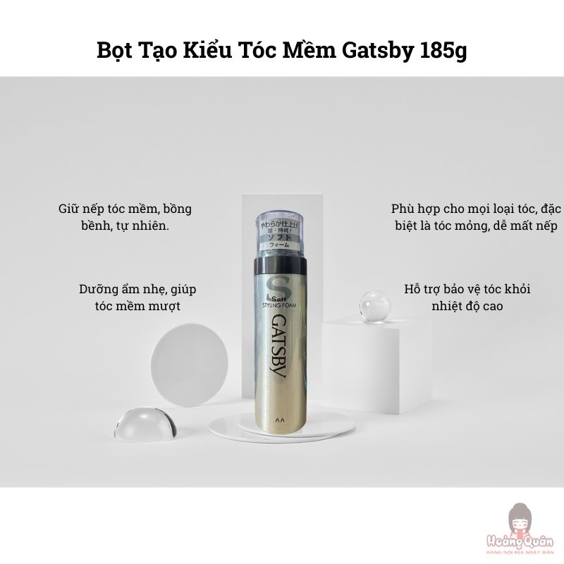 Bọt Tạo Kiểu Tóc Mềm Gatsby 185g giá rẻ