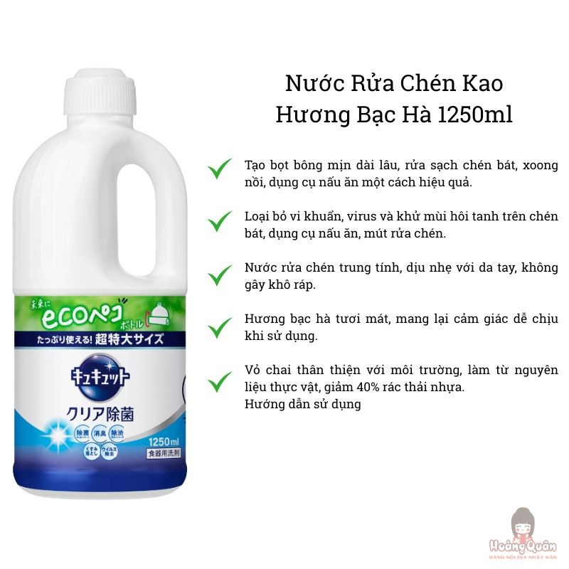 Nước Rửa Chén Kao Hương Bạc Hà giá tốt