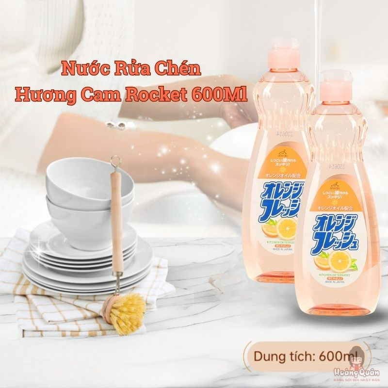 Nước Rửa Chén Hương Cam Rocket 600Ml