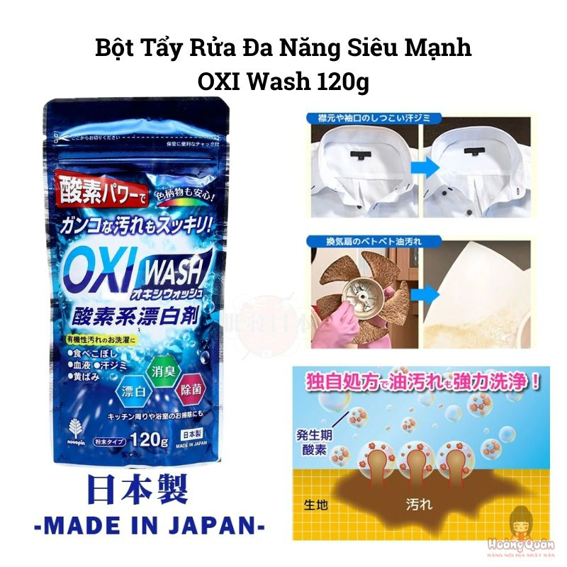 Bột Tẩy Rửa Đa Năng Siêu Mạnh OXI Wash 120g