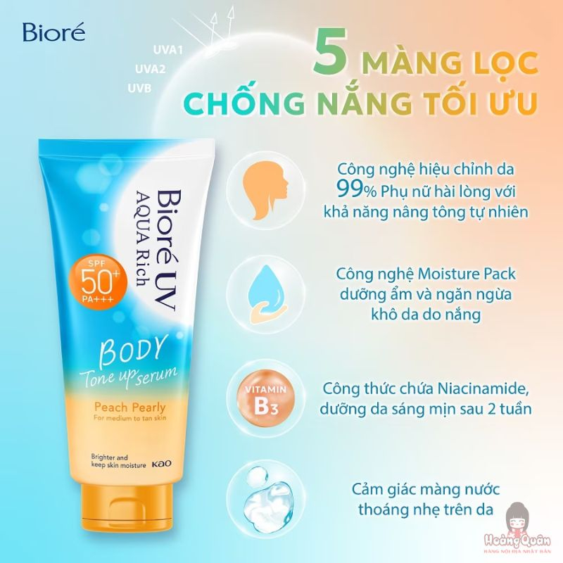 Serum chống nắng Tone Up Peach Biore UV Aqua Rich