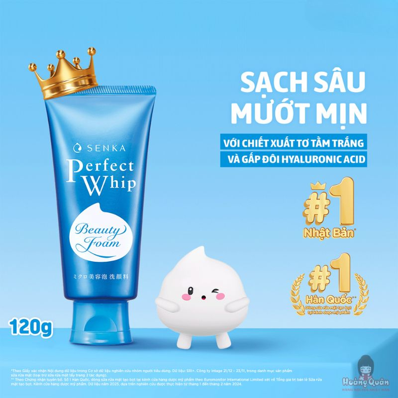 Sữa rửa mặt Senka Perfect Whip 120g xanh