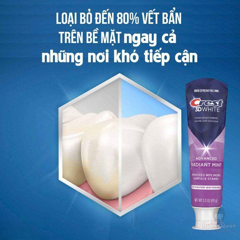 Kem đánh răng Crest 3D White Advanced Radiant Mint 93g giá rẻ