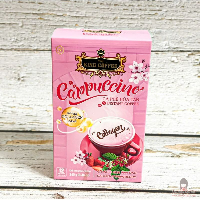 King Coffee Cappuccino Vị Dâu & Hoa Anh Đào giá rẻ
