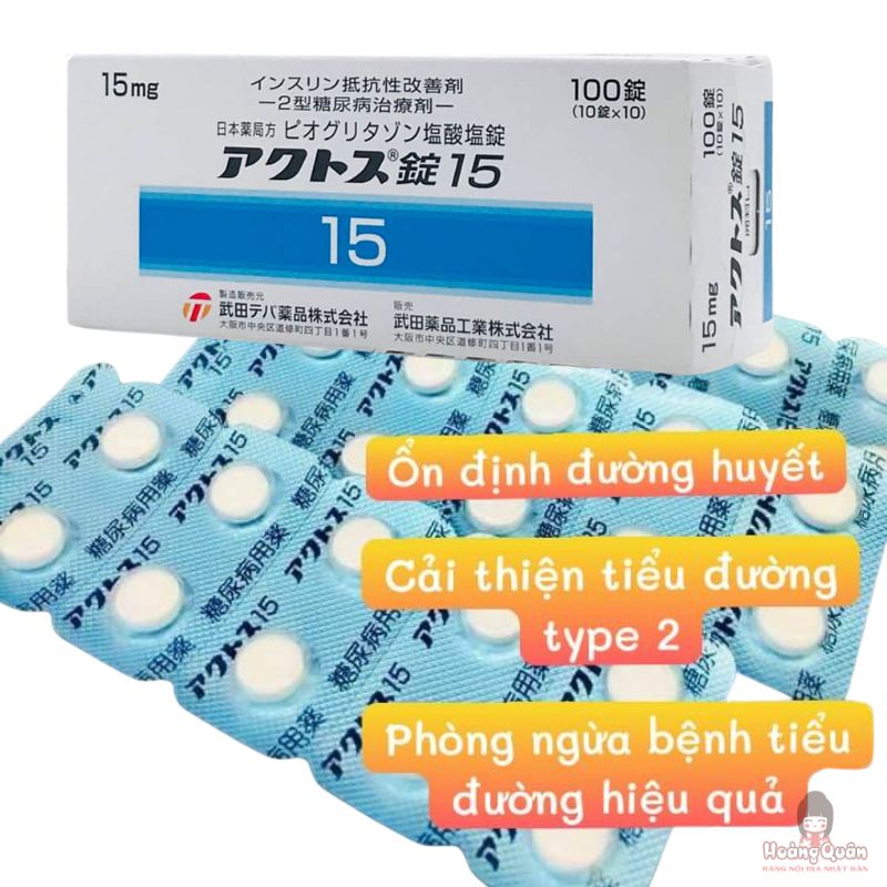 Viên uống trị tiểu đường Actos 15mg (vỉ) giá rẻ