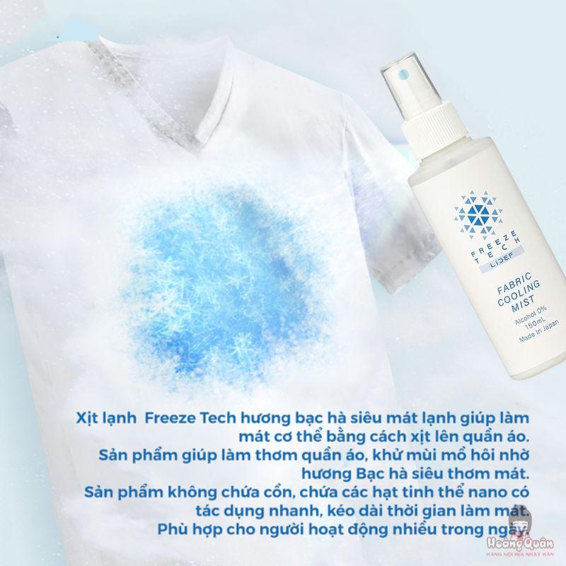 xịt lạnh quần áo làm mát cơ thể Freeze Tech Fabric Cooling Mist 150ml