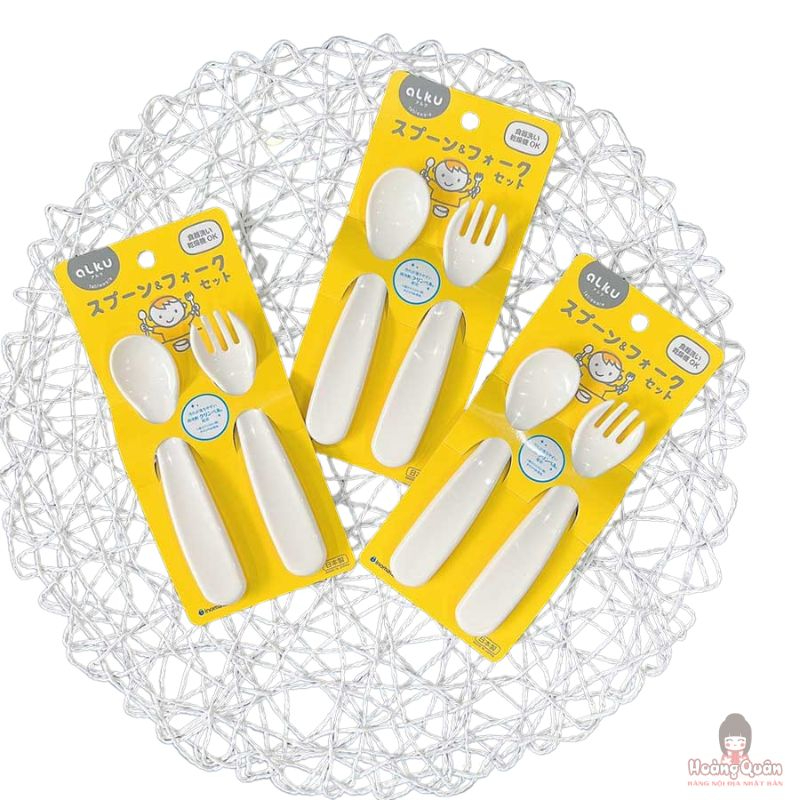 Bộ thìa nĩa nhựa cho bé Inomata giá tốt