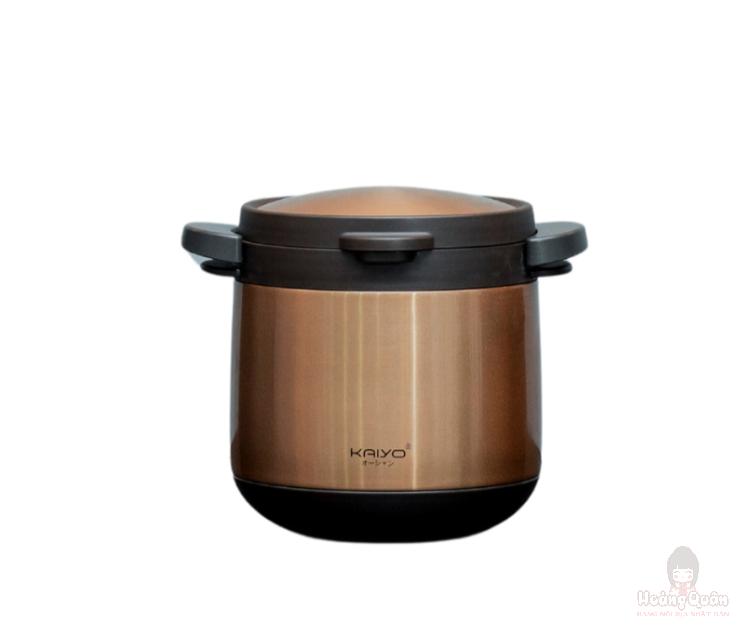 Nồi ủ chân không Kaiyo 2 tay cầm màu vàng 4.5l