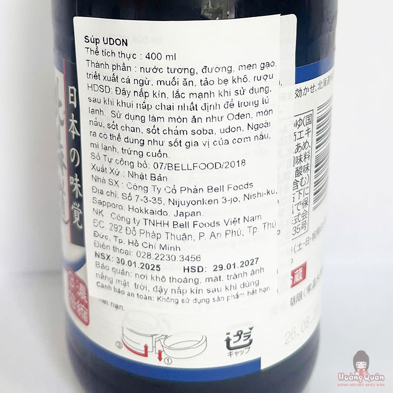 Nước súp Udon Bell Foods 400ml giá rẻ