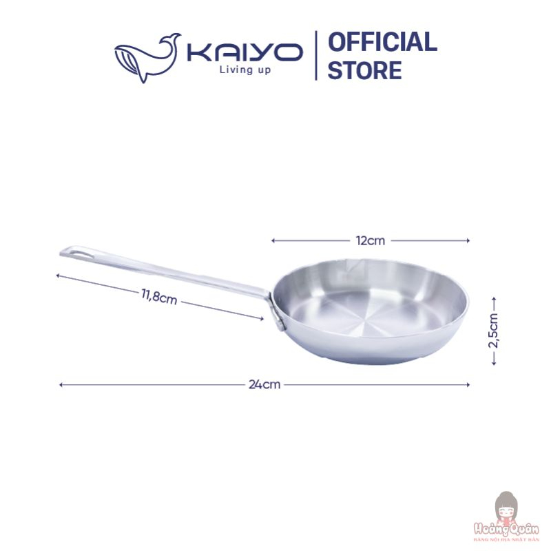 Chảo đúc Inox 3 lớp đáy liền Tri-Ply Kaiyo mini size 12cm